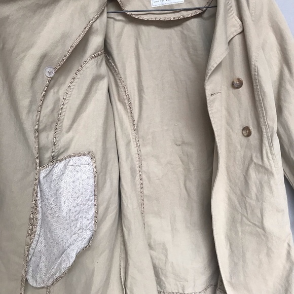 Old Navy Tan Cotton Trench Coat Medium - Picture 7 of 7